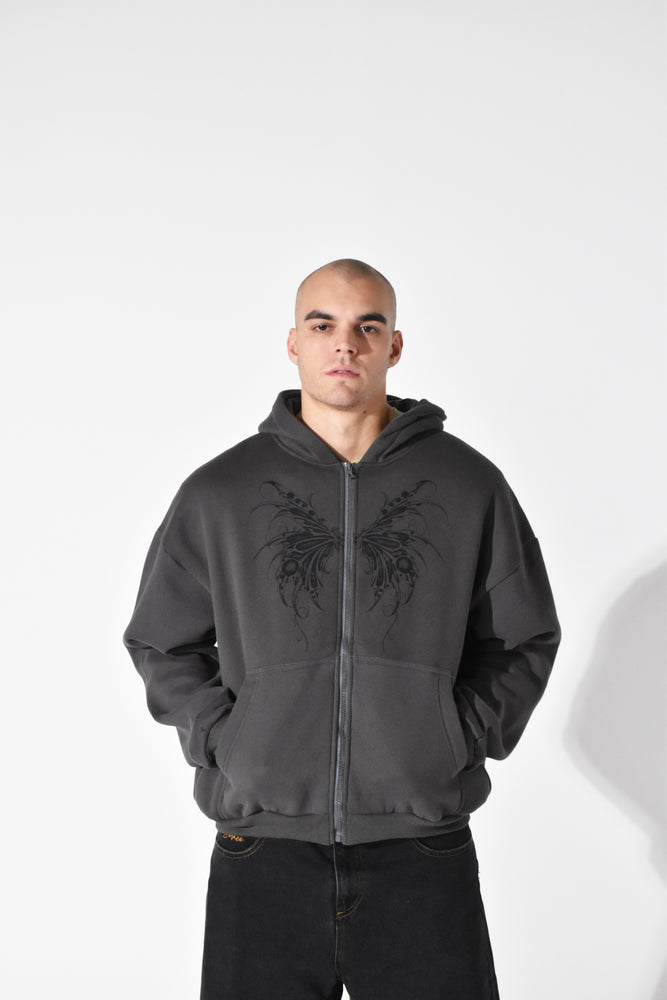
                  
                    Load image into Gallery viewer, ANGELZ ZIP HOODIE - DARK GREY
                  
                