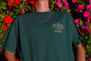 
                  
                    Load image into Gallery viewer, Embroidered Solace logo tee - Forest Green
                  
                
