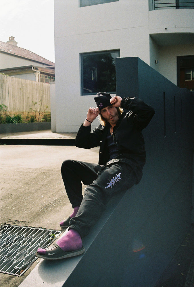 
                  
                    Load image into Gallery viewer, Premium Heavyweight Grafix Trackies - Black
                  
                