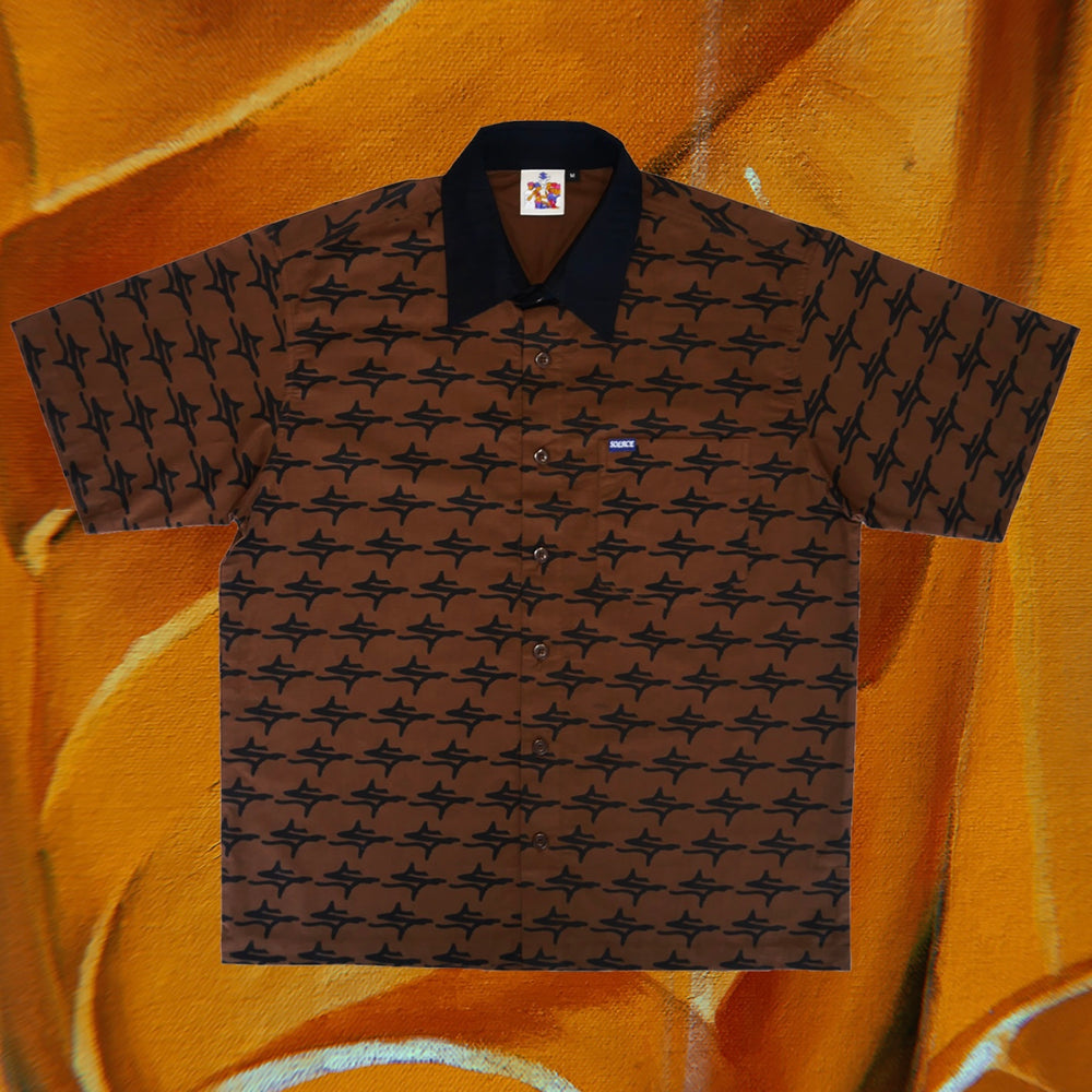 S Logo Button Up - Brown